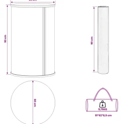 vidaXL Beursbalie Lichtbruin en wit Ø 60 x 93 cm Bewerkt hout en PP