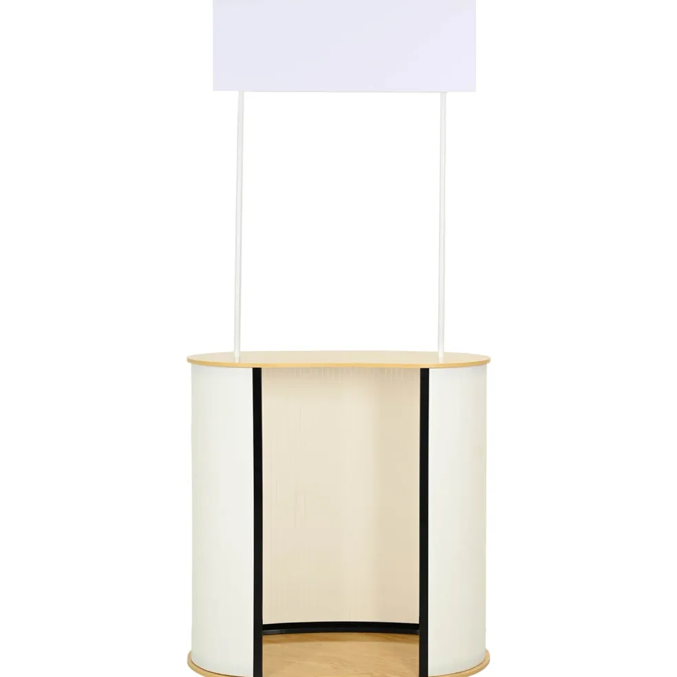 vidaXL Beursbalie Lichtbruin en wit 90 x 48 x 200 cm