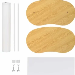 vidaXL Beursbalie Lichtbruin en wit 90 x 48 x 200 cm