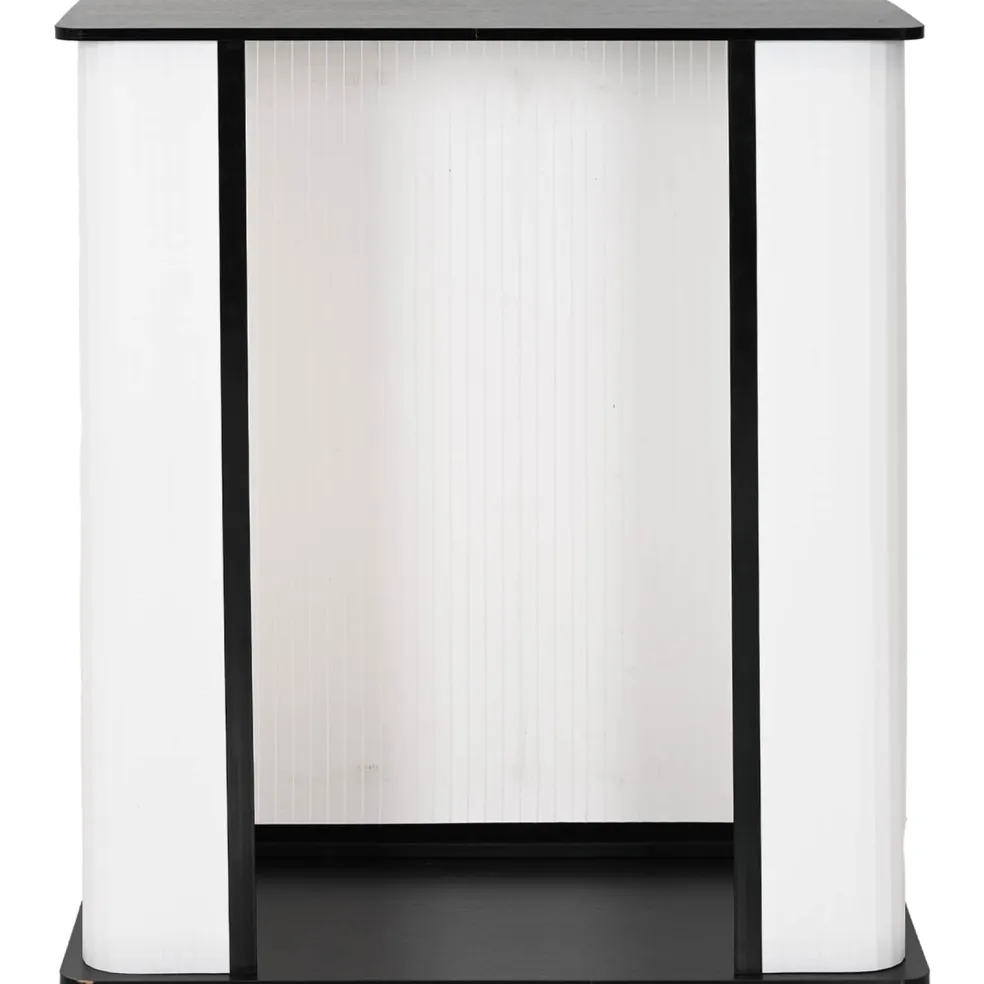 vidaXL Beursbalie Zwart en Wit 80 x 40 x 93 cm Bewerkt hout en PP