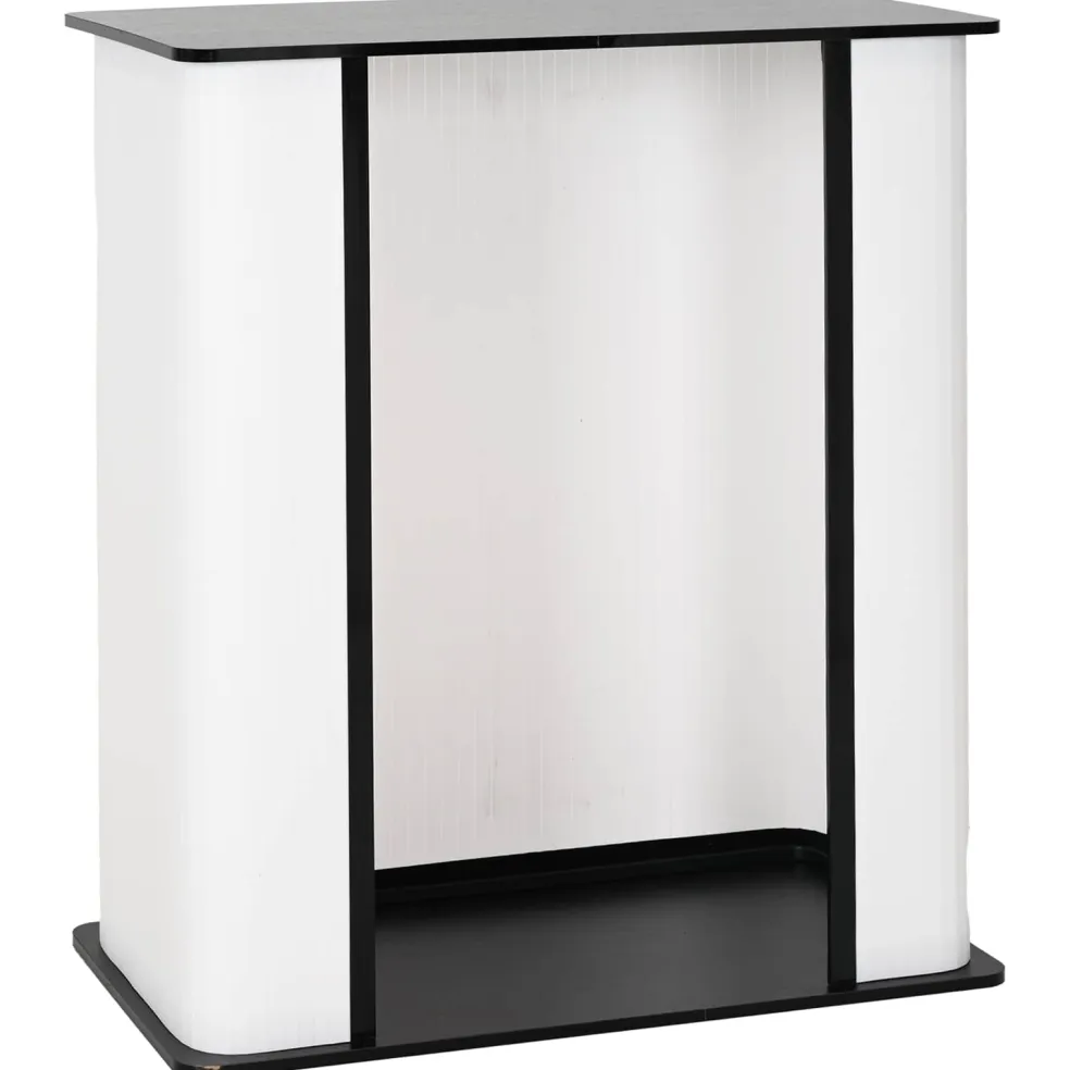 vidaXL Beursbalie Zwart en Wit 80 x 40 x 93 cm Bewerkt hout en PP