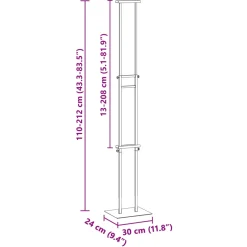 vidaXL Beurs Displays 2 st Zwart 30 x 23,5 x 210 cm Staal