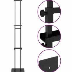 vidaXL Beurs Displays 2 st Zwart 30 x 23,5 x 210 cm Staal