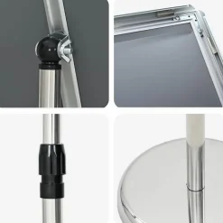 vidaXL Beurs Displays Zilver 30 x 25 x 128 cm Aluminium