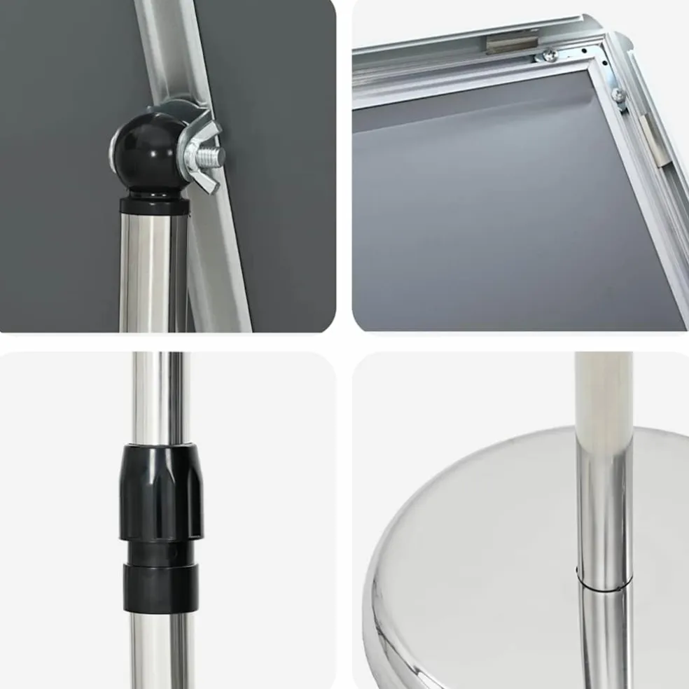 vidaXL Beurs Displays Zilver 30 x 25 x 128 cm Aluminium