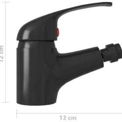 vidaXL Bidetkraan 13x12 cm zwart