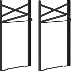 vidaXL Bier tafelpoot 2 st Zwart 39 x 3 x 75 cm Gepoedercoat staal