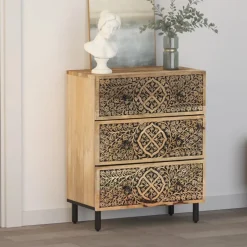 vidaXL Bijzetkast 60x33x75 cm massief mangohout