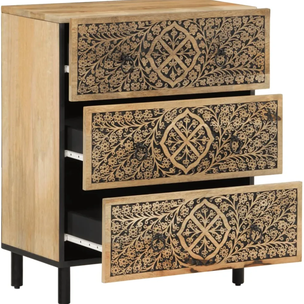 vidaXL Bijzetkast 60x33x75 cm massief mangohout