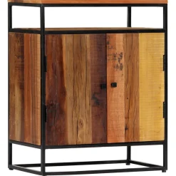 vidaXL Bijzetkast 60x35x76 cm massief gerecycled hout en staal