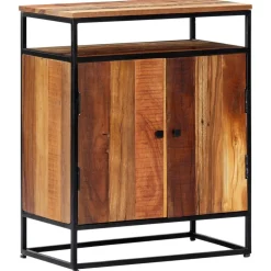 vidaXL Bijzetkast 60x35x76 cm massief gerecycled hout en staal