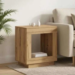 vidaXL Bijzettafel Artisanaal eiken 60 x 40 x 65 cm Bewerkt hout