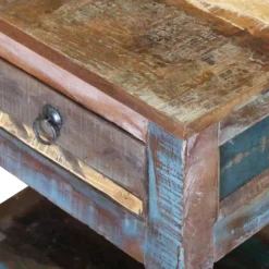 vidaXL Bijzettafel met lade 43x33x51 cm massief gerecycled hout