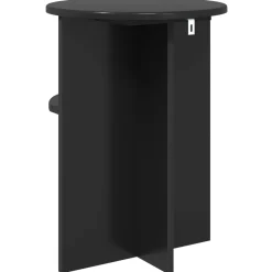 vidaXL Bijzettafel met opslag Zwart eiken Ø 39,5 x 55 cm Bewerkt hout