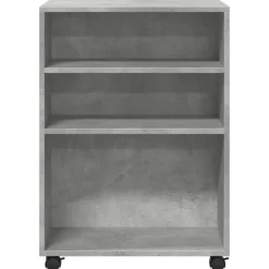 vidaXL Bijzettafel met wieltjes 55x60x78 cm bewerkt hout betongrijs