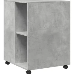 vidaXL Bijzettafel met wieltjes 55x60x78 cm bewerkt hout betongrijs
