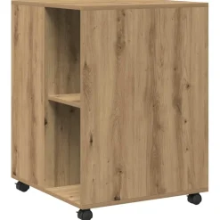 vidaXL Bijzettafel met wieltjes 55x60x78 cm hout artisanaal eikenkleur