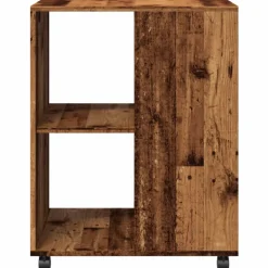 vidaXL Bijzettafel met wieltjes 55x60x78 cm bewerkt hout oud houtkleur