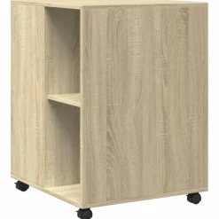 vidaXL Bijzettafel met wieltjes 55x60x78 cm hout sonoma eikenkleurig