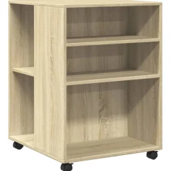 vidaXL Bijzettafel met wieltjes 55x60x78 cm hout sonoma eikenkleurig