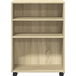 vidaXL Bijzettafel met wieltjes 55x60x78 cm hout sonoma eikenkleurig