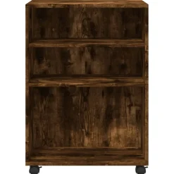 vidaXL Bijzettafel met wieltjes 55x60x78 cm hout gerookt eikenkleurig