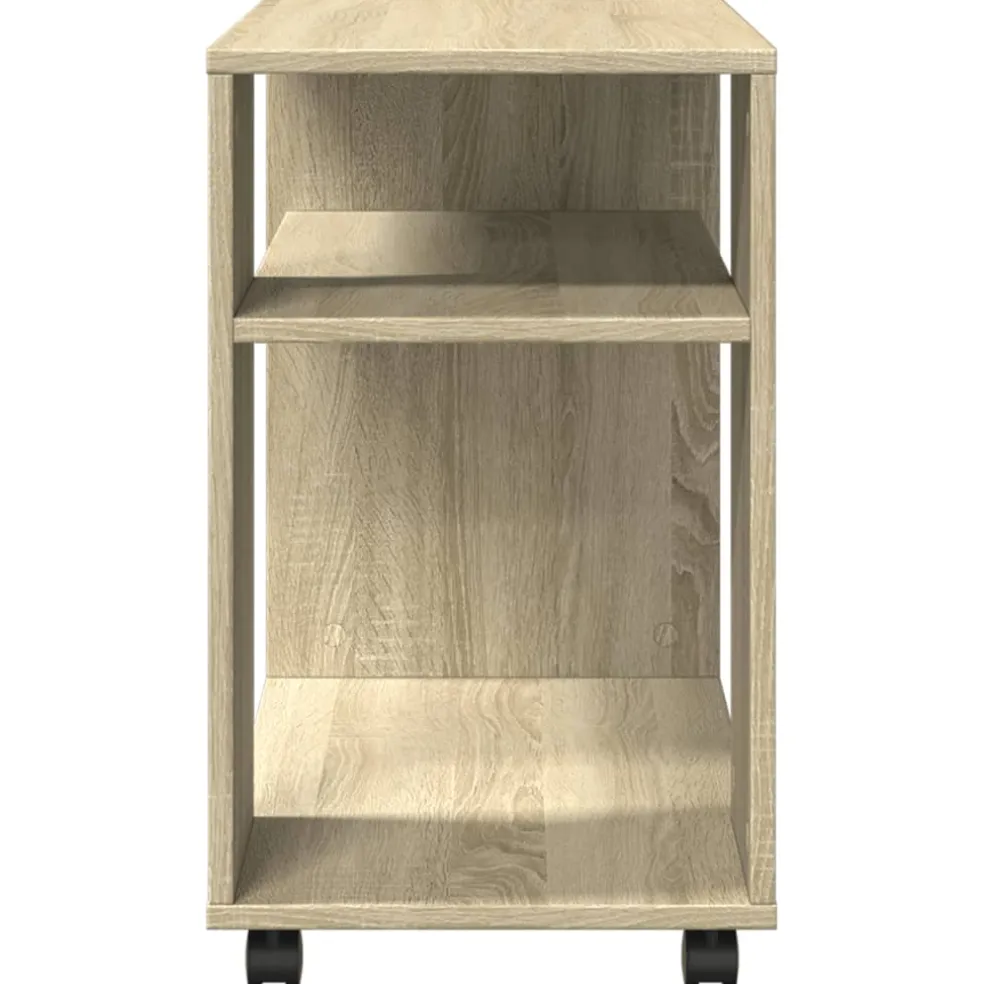 vidaXL Bijzettafel met wieltjes 70x35x60 cm hout sonoma eikenkleurig