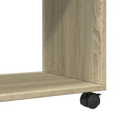 vidaXL Bijzettafel met wieltjes 70x35x60 cm hout sonoma eikenkleurig