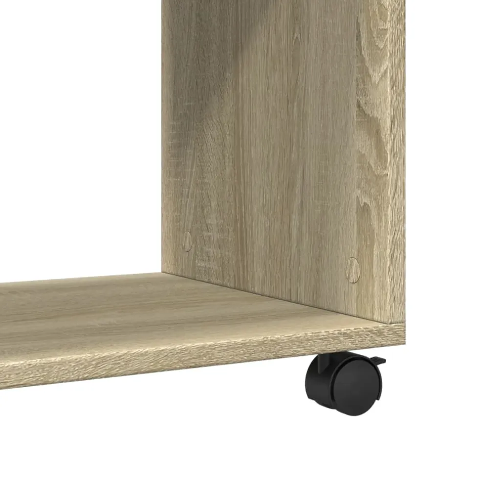 vidaXL Bijzettafel met wieltjes 70x35x60 cm hout sonoma eikenkleurig