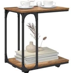 vidaXL Bijzettafel Oudhout 50 x 35 x 55.5 cm Bewerkt hout