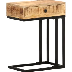 vidaXL Bijzettafel U-vormig 45x30x61 cm massief mangohout
