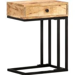 vidaXL Bijzettafel U-vormig 45x30x61 cm massief mangohout