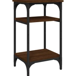 vidaXL Bijzettafel 35x30x60 cm bewerkt hout bruin eikenkleur
