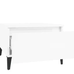 vidaXL Bijzettafel 50x46x35 cm bewerkt hout hoogglans wit