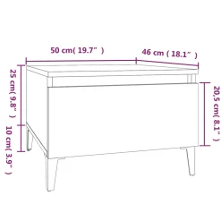 vidaXL Bijzettafel 50x46x35 cm bewerkt hout hoogglans wit