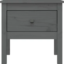 vidaXL Bijzettafel 50x50x49 cm massief grenenhout grijs