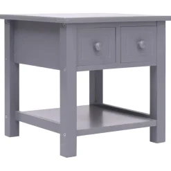 vidaXL Bijzettafel 40x40x40 cm paulowniahout grijs