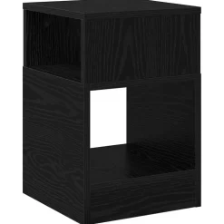 vidaXL Bijzettafel Zwart Eiken 30,5 x 30 x 45 cm Bewerkt hout