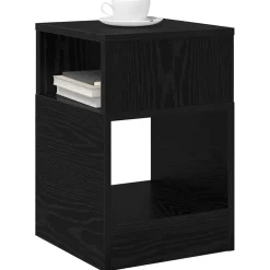 vidaXL Bijzettafel Zwart Eiken 30,5 x 30 x 45 cm Bewerkt hout
