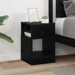 vidaXL Bijzettafel Zwart Eiken 30,5 x 30 x 45 cm Bewerkt hout
