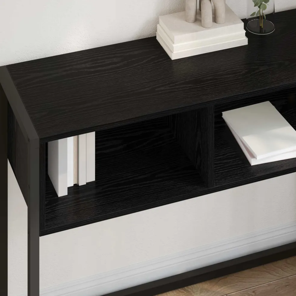 vidaXL Bijzettafel Zwart Eiken 100 x 36 x 75 cm Bewerkt hout