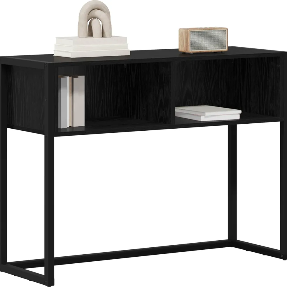 vidaXL Bijzettafel Zwart Eiken 100 x 36 x 75 cm Bewerkt hout