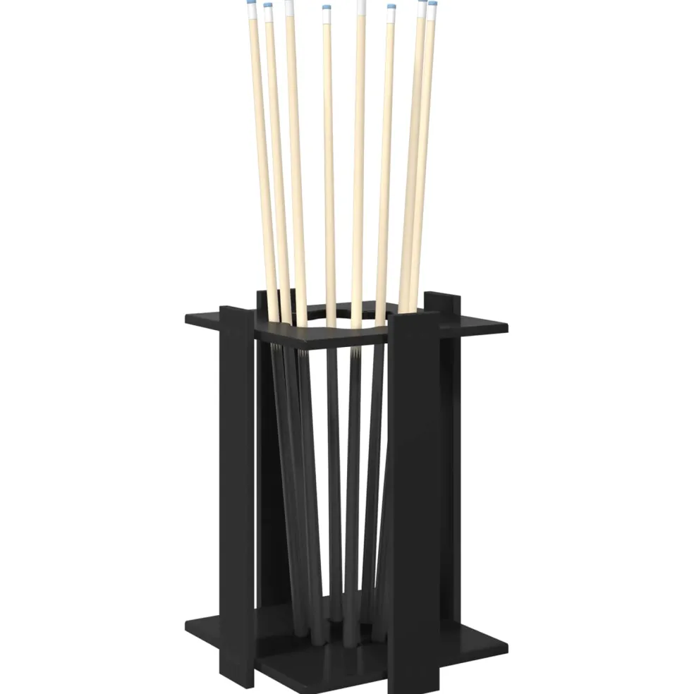 vidaXL Biljartkeu standaard Bewerkt hout 42 x 43 x 60 cm Zwart