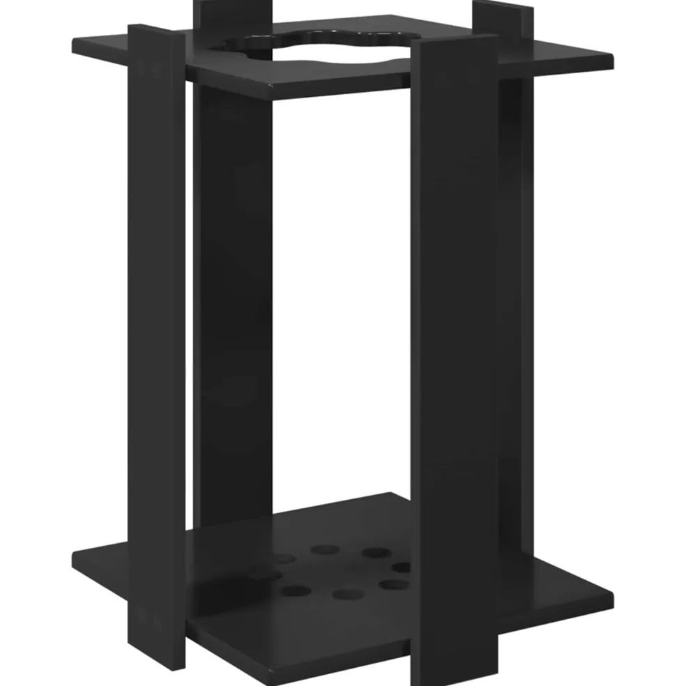 vidaXL Biljartkeu standaard Bewerkt hout 42 x 43 x 60 cm Zwart