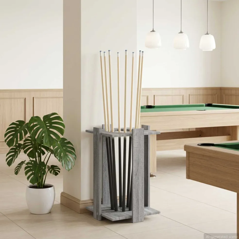 vidaXL Biljartkeu standaard Bewerkt hout 60 x 20 x 57 cm Betongrijs