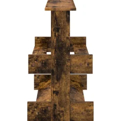 vidaXL Biljartkeu standaard Bewerkt hout 60 x 35 x 60 cm Gerookt eiken