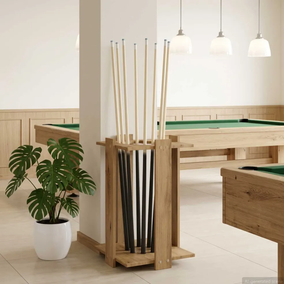 vidaXL Biljartkeu standaard Bewerkt hout 60 x 20 x 57 cm Sonoma Eiken