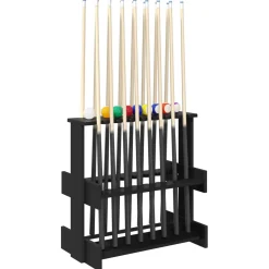 vidaXL Biljartkeu standaard Bewerkt hout 60 x 35 x 60 cm Zwart