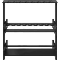 vidaXL Biljartkeu standaard Bewerkt hout 60 x 35 x 60 cm Zwart
