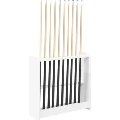 vidaXL Biljartkeu standaard Bewerkt hout 60 x 20 x 57 cm Glanzend Wit
